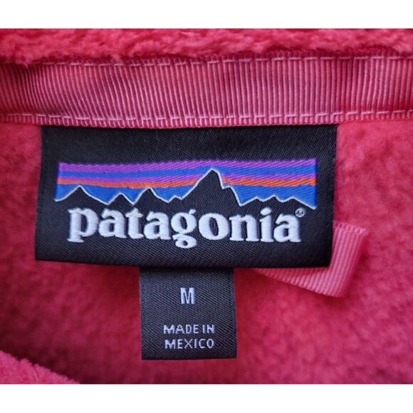 Patagonia Womens Medium Raspberry Pink Pullover ReTool Snap-T Fleece - Picture 3 of 4